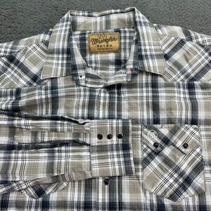 Wrangler Retro Western Plaid Pearl Snap Front Long Sleeve Shirt Men's